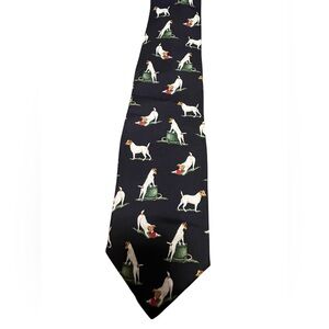 Alynn Jack Russell Terrier Dog Navy Blue Tie Silk